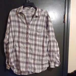 Plaid Button-Up Shirt